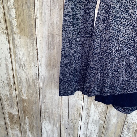 White House Black Market Navy Blue Drape Neck Blouse - Picture 4 of 5